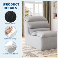 Pouf Garvee pour adultes avec mousse haute résilience et base antidérapante, tissu éponge, ergonomique, gris, salon et chambre