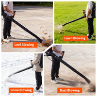 Garvee Souffleur de Feuilles à Dos 2 Temps 66 cm³, 4,0 CV, Débit d’Air 25 m³/min, Vitesse 515 km/h, Plastique, pour Jardiniers et Entreprises Paysagistes, Orange et Noir