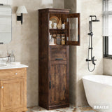 Garvee Meuble de rangement , 170 cm, 4 portes, tiroir, rétro, étagères réglables - Rétro
