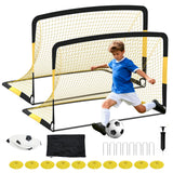 Buts de football Garvee, lot de 2, 1,8 x 1,2 m, pliables, en tissu Oxford 450D, fibre de verre 10 mm, filet en polyester, portables, pour l'entraînement et le jardin.