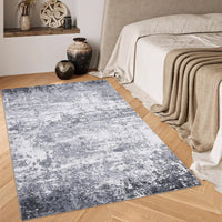 Tapis abstrait moderne Garvee, lavable, antidérapant, pour salon ou chambre, 120 x 170 cm, bleu