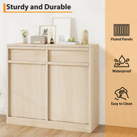 Poubelle moderne Garvee de 38 litres (10 gallons), résistante aux animaux, en bois, sur pied, pour la cuisine et le salon, gain de place, système basculant