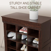 Meuble à chaussures Garvee à 10 niveaux et 30 compartiments, avec un espace haut pour les bottes, en MDF, anti-basculement, idéal pour l'entrée et le salon, blanc.