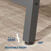 Garvee Table de salle à manger industrielle pour 6 à 8 personnes, structure métallique robuste, plateau en MDF brun rustique, pieds réglables