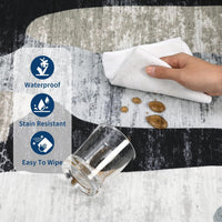 Tapis de salon moderne abstrait Garvee 160 x 230 cm, poils courts, antidérapant, lavable, pour salon et bureau