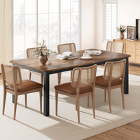 Garvee Table à Manger Industrielle en Bois 200 cm, pour 6 à 8 Personnes, Marron, Cuisine, Salle à Manger et Salon
