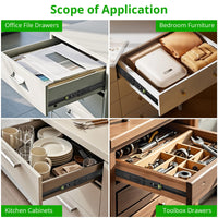 Coulisses de tiroir robustes Garvee 40,6 cm (16 po), capacité de charge de 45 kg (100 lb), extension complète, en acier, silencieuses, montage latéral pour cuisine et bureau, robustes, durables et silencieuses.