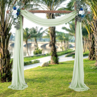 Arche de mariage Garvee, rideau en mousseline et tulle transparent 70x550cm, gris et vert, décoration de mariage