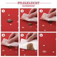 Nappe de Noël Garvee rouge imperméable avec sapin de Noël rectangulaire 54 x 79 pouces