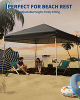 Garvee Tonnelle Pliante 3 x 3 m, Toit Imperméable en Oxford, Hauteur Réglable, Barnum Pop-Up pour Jardin, Terrasse et Événements, Gris - Gris