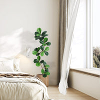 Garvee Ficus lyrata artificiel 152 cm en forme de S, pot blanc, feuilles en soie réalistes et branches ajustables, vert