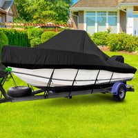 Housse Garvee pour bateau à console centrale 20'-22', imperméable, résistante aux UV, en tissu Oxford 600D de qualité marine, avec ventilation et séchage rapide, pour remorques et stockage.