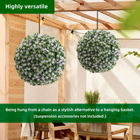 Garvee Lot de 2 Boules de Buis Artificielles 45 cm avec Fleurs, PE Résistant aux UV, pour Mariage et Balcon, Vert Rouge Blanc