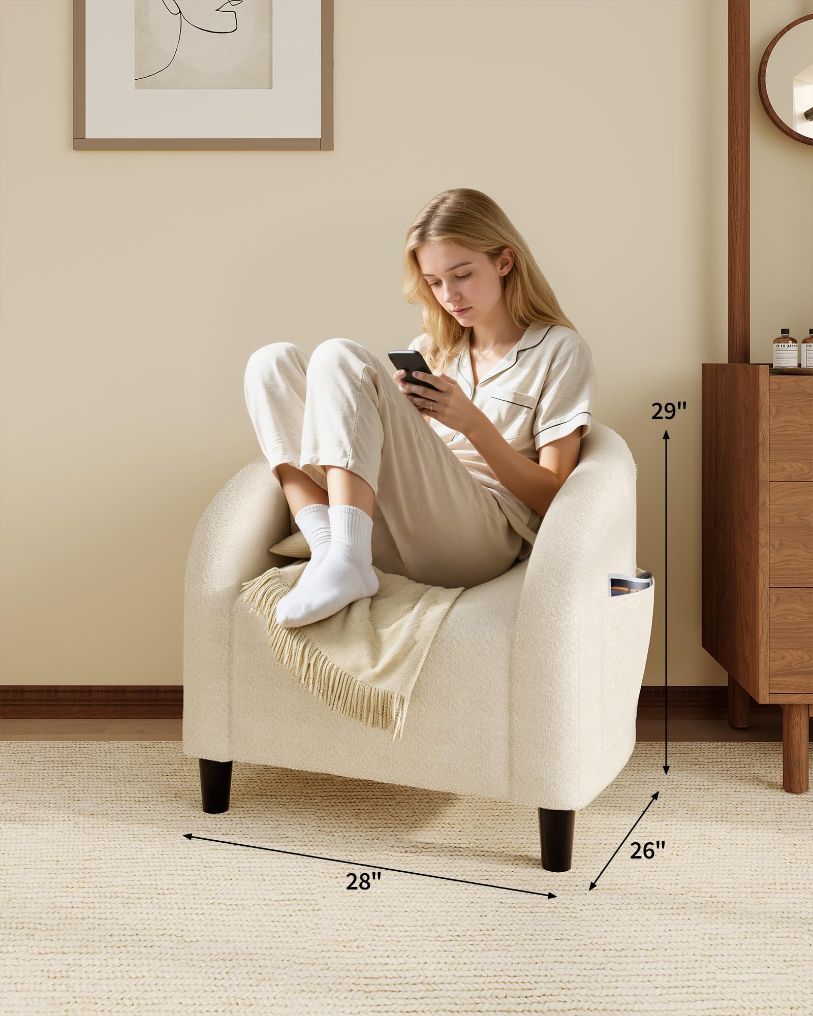 Dimensions confortables : 29x26x28 pouces