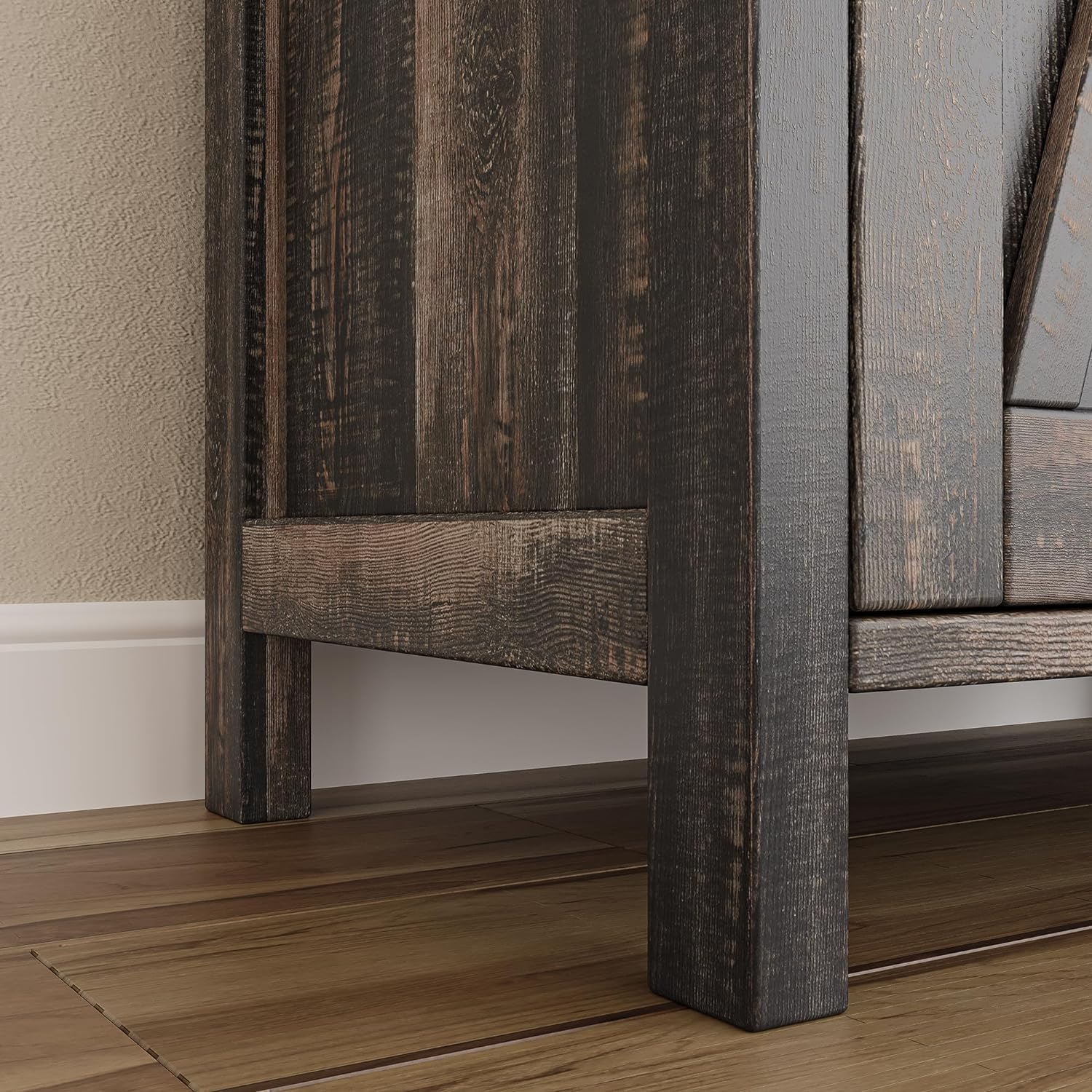 Garvee petit buffet de style campagnard, 2 portes, étagères réglables, MDF, pour le salon et la salle à manger, 76 × 40 × 80 cm, marron rustique