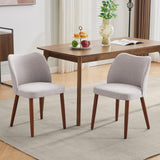 Garvee Chaises de Salle à Manger Modernes, Lot de 2, Dossier Ergonomique, Pieds en Bois d’Hévéa, pour Salle à Manger, Salon ou Restaurant, Gris - Gris