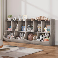 Étagère à jouets Garvee avec rangement intégré, 3 compartiments, 2 boîtes inclinables, sécurisée pour les enfants, idéale pour une chambre d'enfant, 91,5 cm (L) x 29 cm (l) x 80 cm (H), blanche robuste