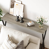 Console Garvee avec étagère, table d'entrée étroite et table basse, design moderne, salon et couloir, gain de place, durable