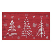 Garvee Christmas Zerbino Tapis de Noël Antidérapant 40x60cm, Motif Sapins de Noël et Flocons de Neige, Polyester, Pour Intérieur et Extérieur