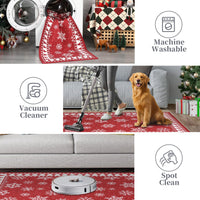Chemin de table romantique de Noël Garvee avec flocons de neige, antidérapant, ultra-doux, en microfibre TPE antidérapante, 60 x 180 cm, pour salon et couloir, lavable
