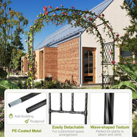 Arche de jardin Garvee 200 cm avec 2 jardinières, arche en métal revêtu de PE résistant aux intempéries pour le jardin et les réceptions, robuste et polyvalente, blanche
