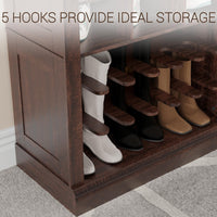 Meuble à chaussures Garvee à 10 niveaux et 30 compartiments, avec un espace haut pour les bottes, en MDF, anti-basculement, idéal pour l'entrée et le salon, blanc.