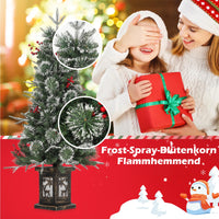 Sapin de Noël artificiel Garvee 125 cm avec éclairage LED et socle renne - Décoration de Noël festive