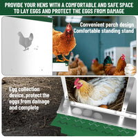 Garvee pondoir pour poules à 10 compartiments, acier galvanisé de 0,7 mm, collecteur d’œufs, conception inclinée, installation facile, idéal pour poulaillers, vert