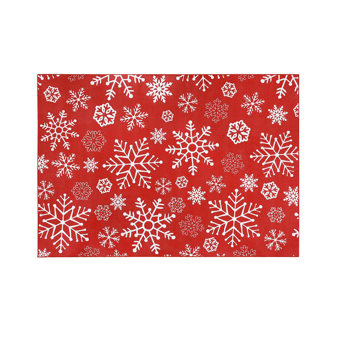 Tapis d'intérieur Garvee pour Noël, motif flocons de neige, antidérapant, lavable, doux et anti-peluches, idéal pour la salle de bain et la cuisine. Décoration festive.
