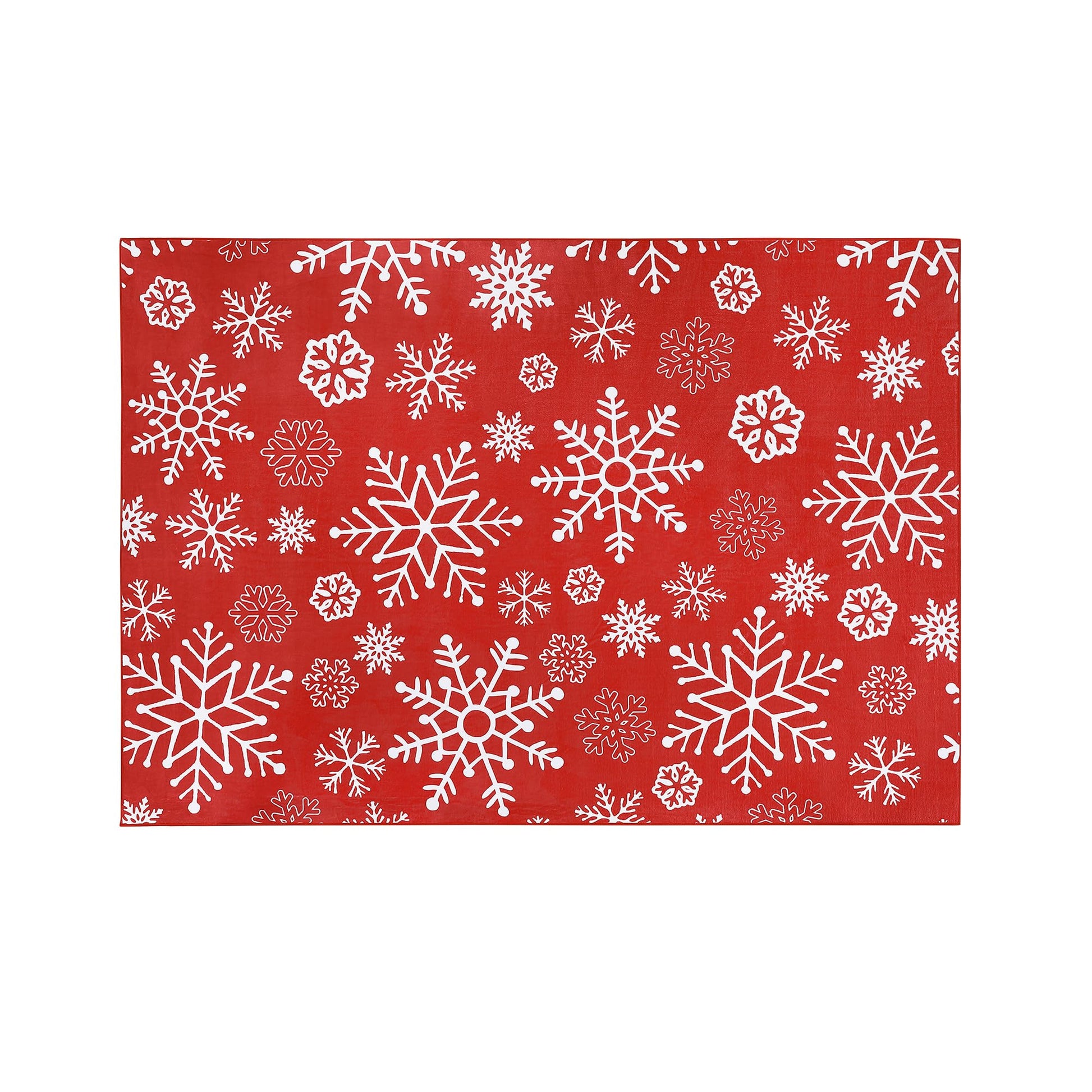 Tapis d'intérieur Garvee pour Noël, motif flocons de neige, antidérapant, lavable, doux et anti-peluches, idéal pour la salle de bain et la cuisine. Décoration festive.
