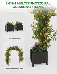 Arche de jardin Garvee 86,6 pouces en métal avec jardinière intégrée, résistante aux intempéries et réglable en hauteur, idéale pour les mariages et le jardin (noir).