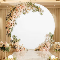 Garvee Housse d’arche ronde unie, diamètre 2 m, blanc, pour décoration de mariage et anniversaire, blanc