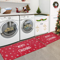 Ensemble de tapis de cuisine Garvee Kerst, 2 pièces, antidérapant, lavable, blanc, imprimé, pour paillasson, couloir, décoration de Noël, 40 x 60 + 40 x 120 cm