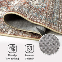 Tapis persan-oriental Garvee 160 x 230 cm, envers en polyester TPR, lavable, antidérapant, pour salon