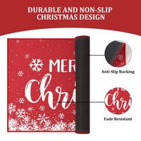 Tapis de porte de Noël Garvee Deurmat, motif flocons de neige, antidérapant, 50 x 80 cm, rouge, pour entrées intérieures et extérieures