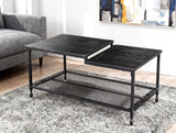 Garvee table basse en bois de métal réglable, multifonction, compact, robuste pour salon, noire