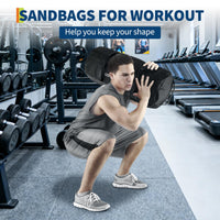 Sac de sable d'entraînement Garvee, vide, poids ajustable de 57 à 91 kg (125 à 200 lbs), pour musculation à domicile, tissu Oxford 600D noir.