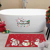 Paillasson de Noël Garvee Bonhomme de neige rustique antidérapant en coton style ferme 40x60cm intérieur et extérieur