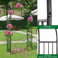 Garvee Arche de jardin en acier noir, tonnelle robuste pour plantes grimpantes, mariage, fête, décoration extérieure, pelouse, terrasse et allée