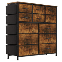 Garvee commode à 12 tiroirs, revêtement en tissu, structure en métal, plateau en bois, idéale pour la chambre et l'entrée