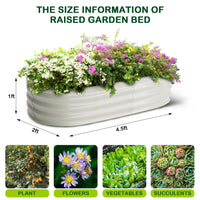 Garvee Lot de 2 jardinières surélevées 137 x 61 x 30 cm, métal galvanisé robuste pour potager, fleurs, jardin et extérieur