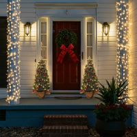 Garvee sapin de Noël artificiel 95 cm avec 70 LED et base en jute, rouge, pour petits espaces