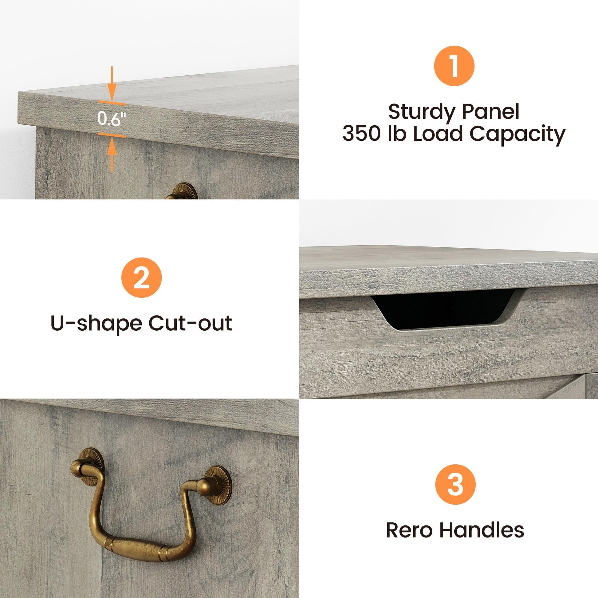 Garvee Banc Coffre de Rangement en Bois avec Charnière de Sécurité, Charge 159 kg, MDF 15 mm, pour Entrée et Salon