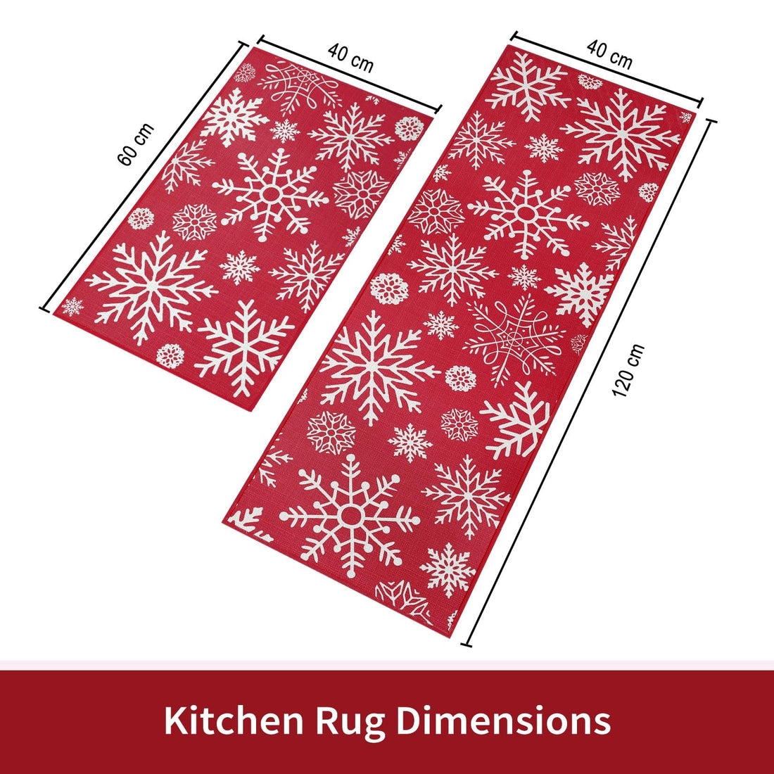 Tapis de cuisine antidérapants Garvee Christmas, lot de 2, polyester, antidérapants, pour cuisine et couloir, 40 x 60 + 40 x 120 cm