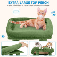 Garvee Tour pour Chat 155 cm Multi-Niveaux pour Grands Chats, Grande Plateforme, Usage Intérieur, Vert