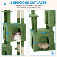 Garvee Tour pour Chat 155 cm Multi-Niveaux pour Grands Chats, Grande Plateforme, Usage Intérieur, Vert