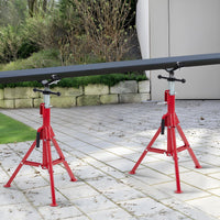 Support de levage de tubes Garvee à tête en V, robuste, 1134 kg (2500 lb) – Réglable de 71 à 132 cm (28 à 52 pouces), en acier au carbone, pliable pour le soudage et le filetage