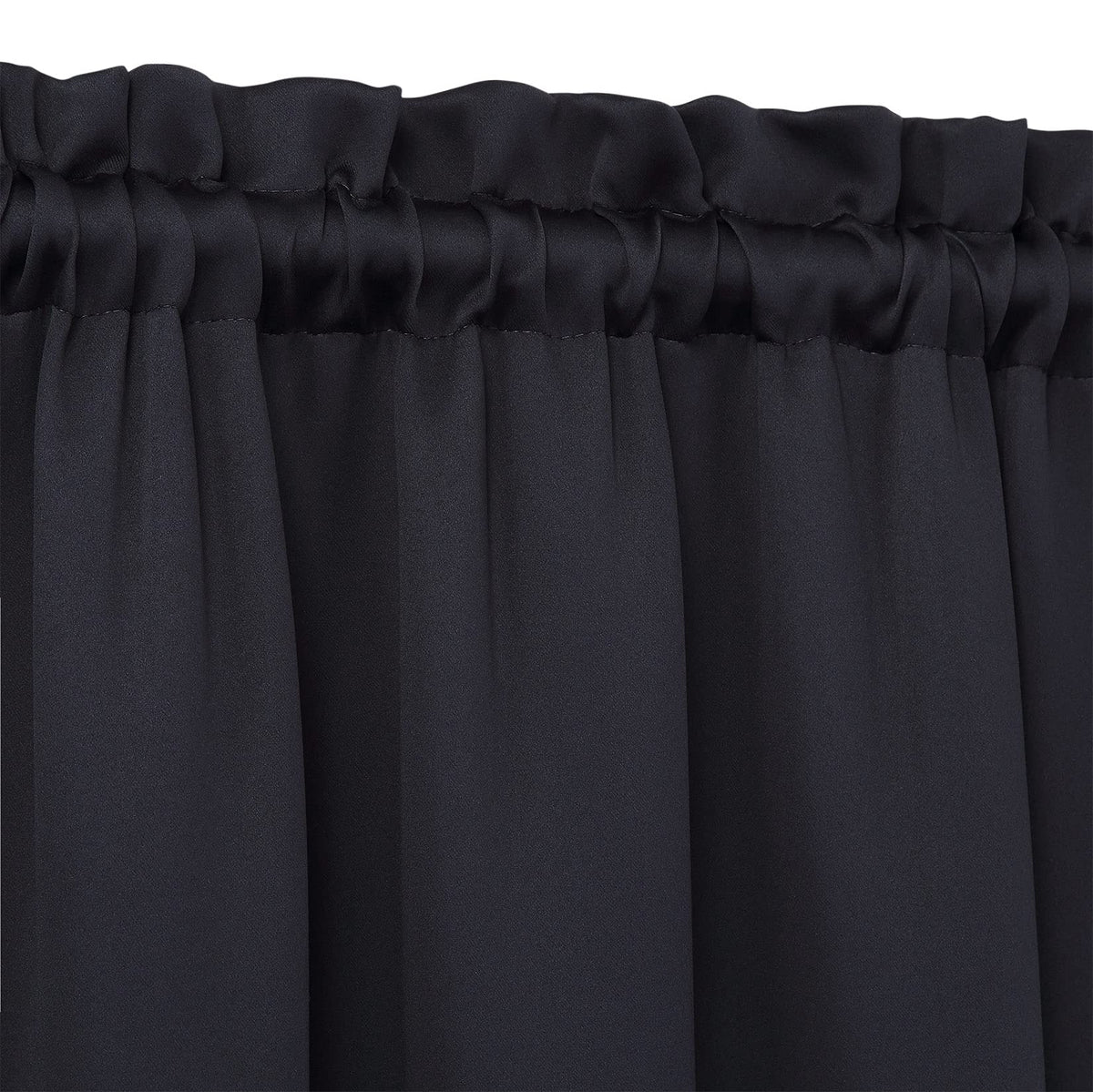 Garvee Lot de 2 cantonnières occultantes pour fenêtres, salon, cuisine, chambre, cantonnières isolantes thermiques, noires, 66 x 76 cm