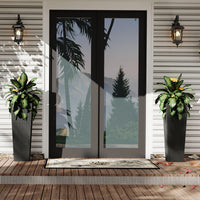 Garvee Lot de 2 jardinières hautes de 81 cm (32 pouces), résistantes aux intempéries, en résine PP, design moderne en rotin, noires, pour jardin et terrasse.