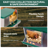 Nichoir à poules Garvee, 6 compartiments, acier galvanisé, système de roulement, ventilé, sans outil, fixation murale, poulailler, jardin